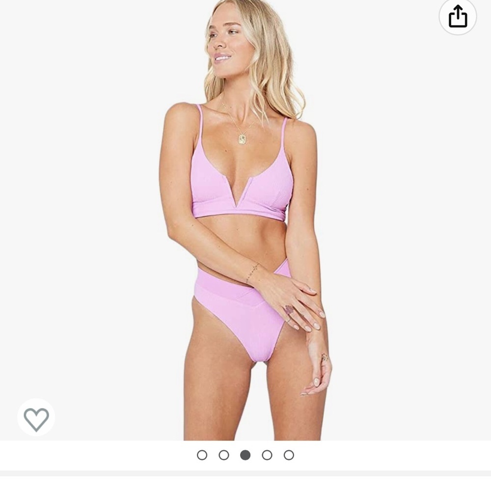 L Space Bikini Siren top and Court bottom in Rosebud